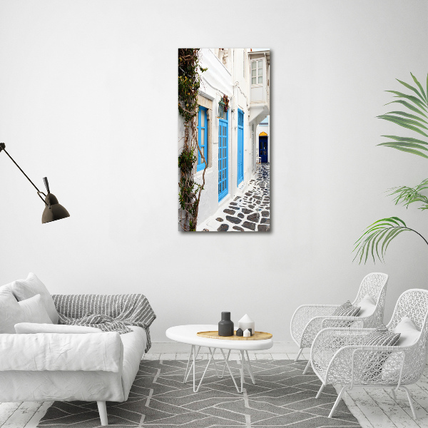 Quadro in vetro acrilico verticale Strade greche