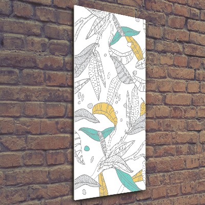 Quadro in vetro acrilico verticale Foglie colorate