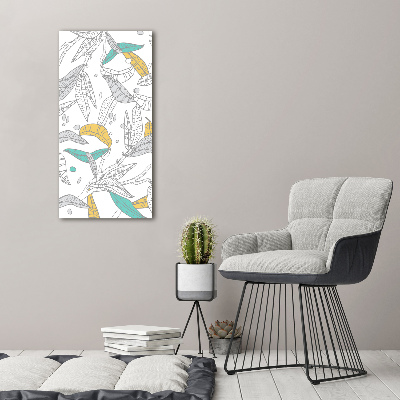 Quadro in vetro acrilico verticale Foglie colorate