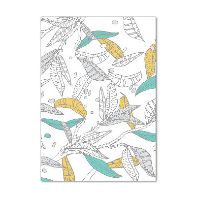 Quadro in vetro acrilico verticale Foglie colorate