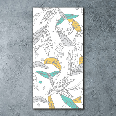 Quadro in vetro acrilico verticale Foglie colorate