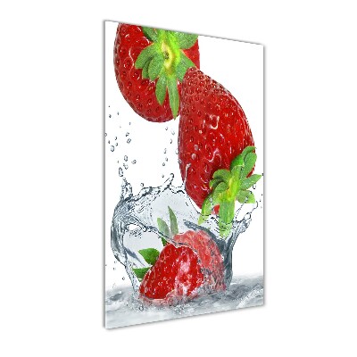 Quadro vetro acrilico verticale Fragole