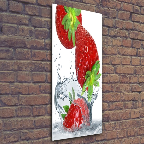 Quadro vetro acrilico verticale Fragole