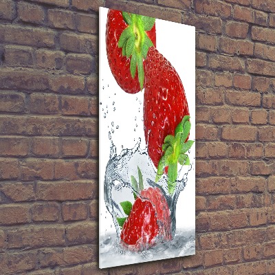 Quadro vetro acrilico verticale Fragole
