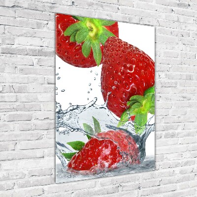 Quadro vetro acrilico verticale Fragole