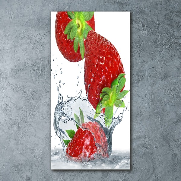 Quadro vetro acrilico verticale Fragole