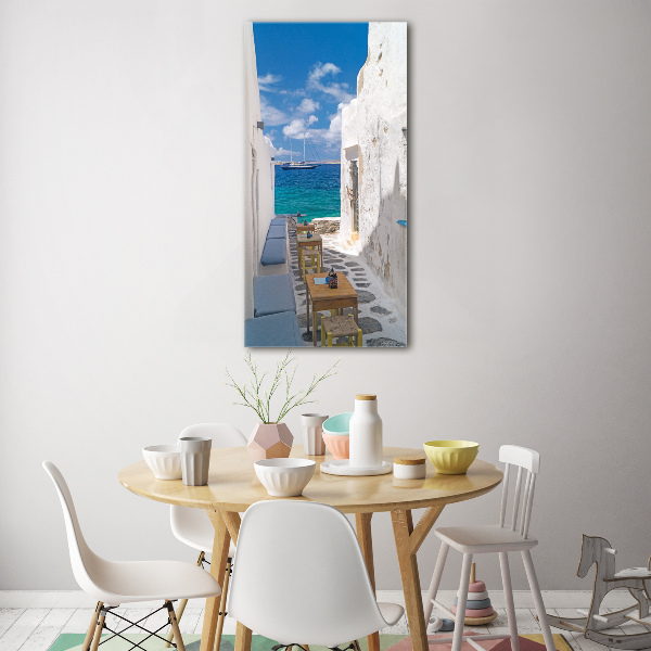 Quadro vetro acrilico verticale Strade greche
