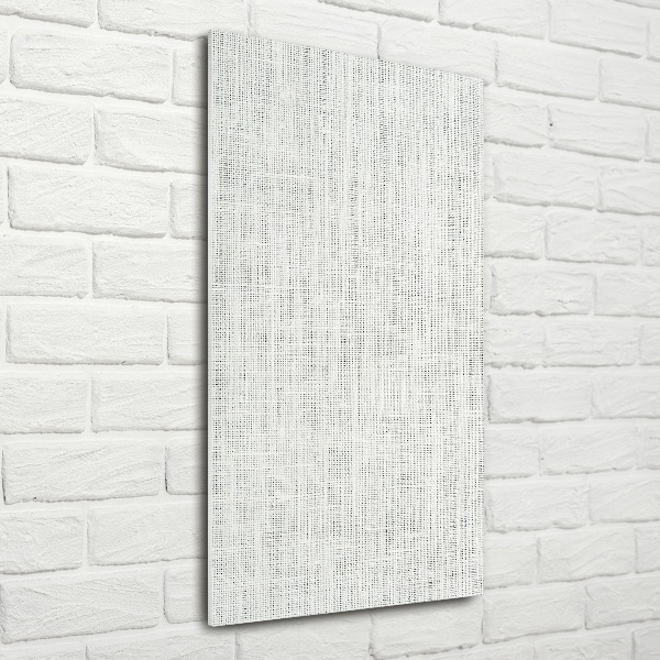 Quadro in vetro acrilico verticale Tela di lino bianca