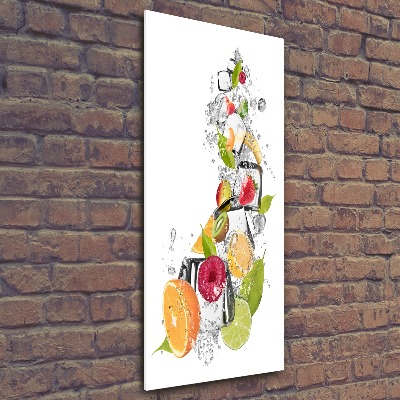 Quadro vetro acrilico verticale Frutta e ghiaccio