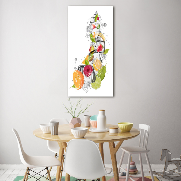 Quadro vetro acrilico verticale Frutta e ghiaccio