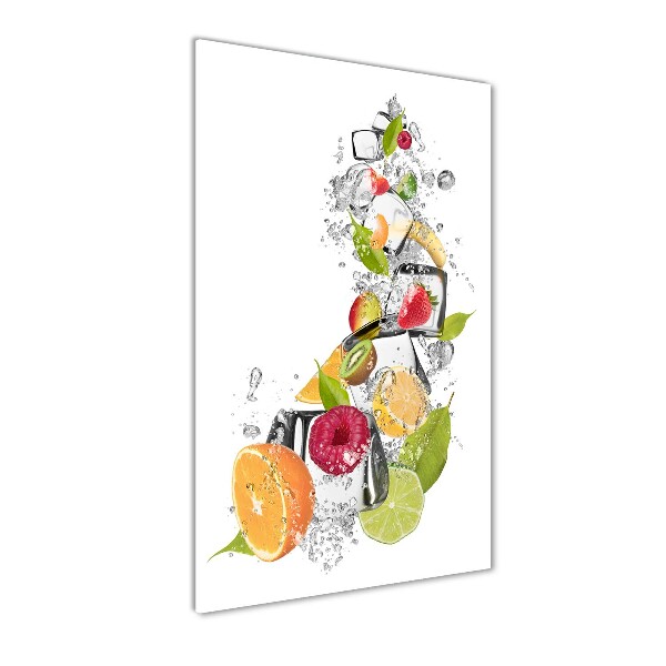 Quadro vetro acrilico verticale Frutta e ghiaccio