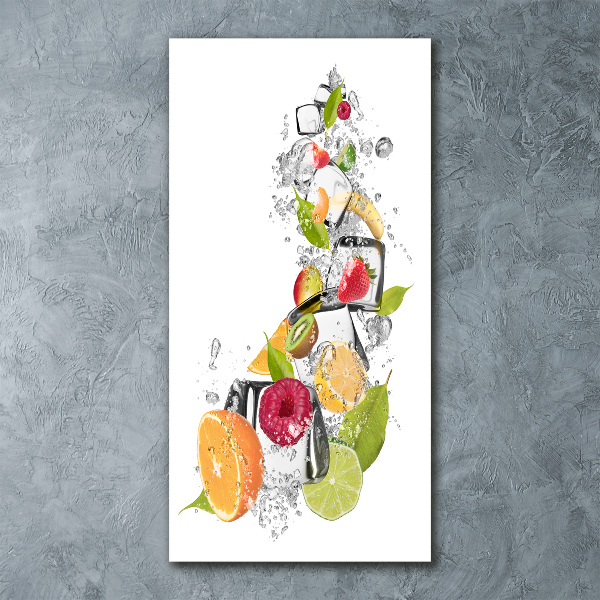 Quadro vetro acrilico verticale Frutta e ghiaccio