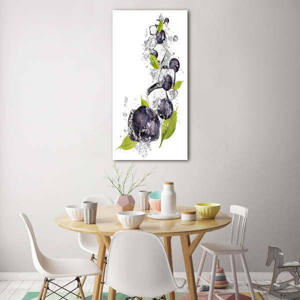 Quadro stampa su vetro acrilico verticale Bacche e ghiaccio