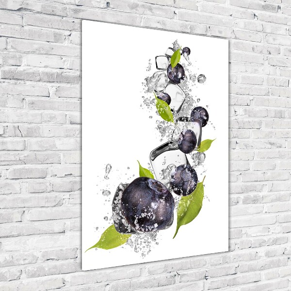 Quadro stampa su vetro acrilico verticale Bacche e ghiaccio