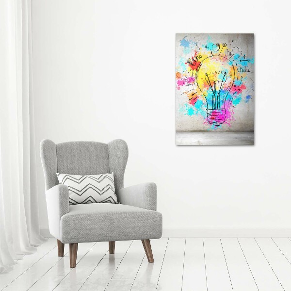 Quadro in vetro acrilico verticale Lampadina colorata