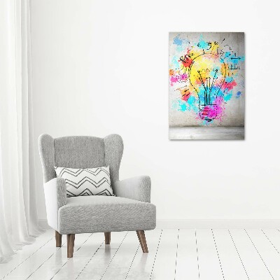 Quadro in vetro acrilico verticale Lampadina colorata