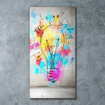 Quadro in vetro acrilico verticale Lampadina colorata