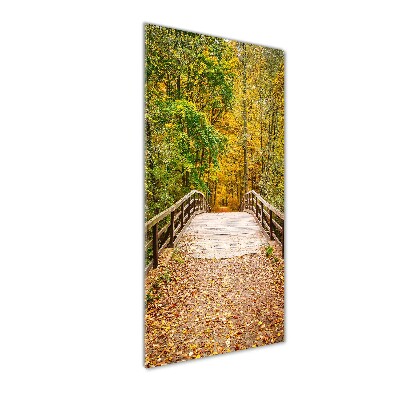 Quadro acrilico verticale Foresta in autunno