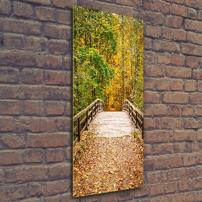 Quadro acrilico verticale Foresta in autunno