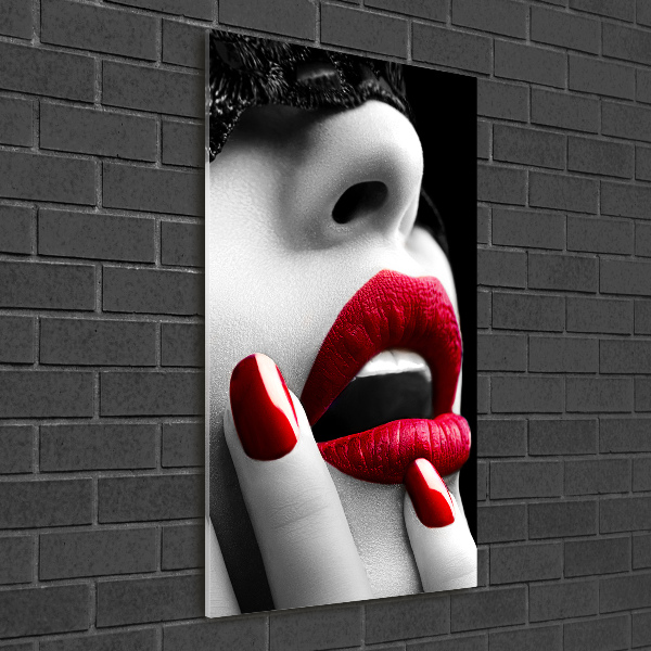 Quadro stampa su vetro acrilico verticale Maschera di pizzo