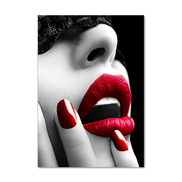 Quadro stampa su vetro acrilico verticale Maschera di pizzo