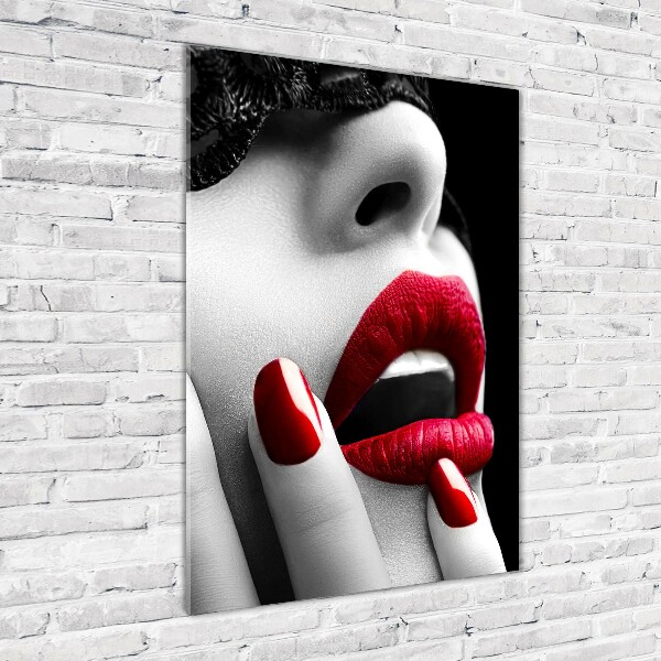 Quadro stampa su vetro acrilico verticale Maschera di pizzo