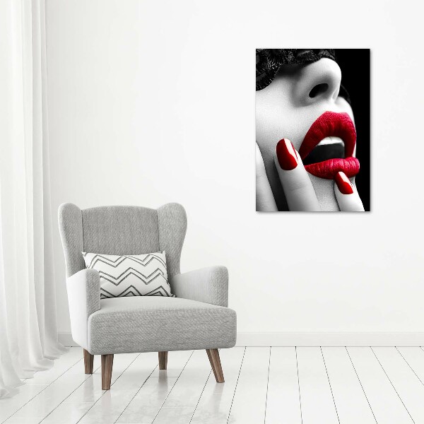 Quadro stampa su vetro acrilico verticale Maschera di pizzo