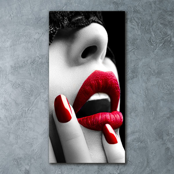 Quadro stampa su vetro acrilico verticale Maschera di pizzo