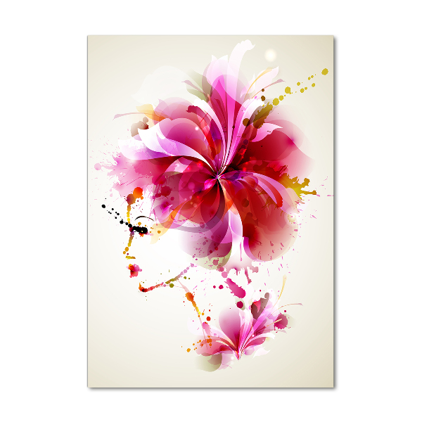 Quadro vetro acrilico verticale Donna astratta