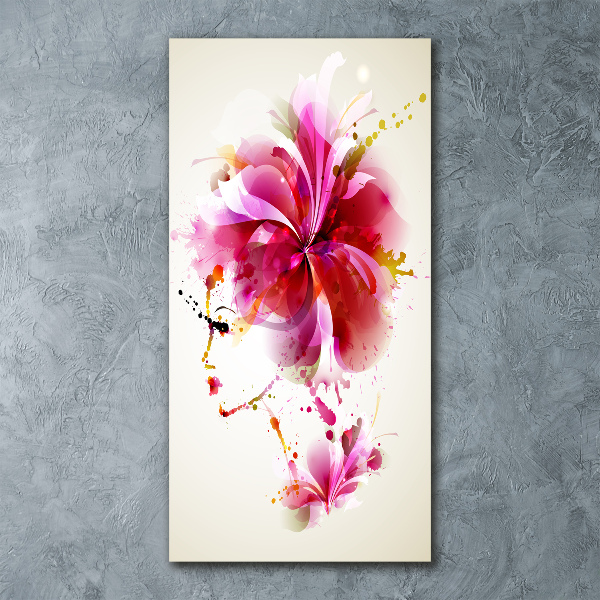 Quadro vetro acrilico verticale Donna astratta