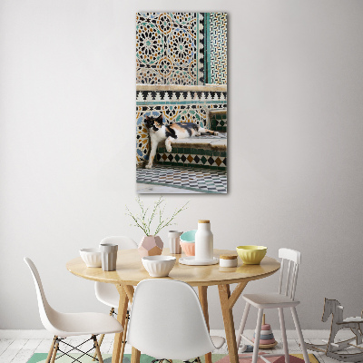 Quadro in vetro acrilico verticale Un gatto in Marocco