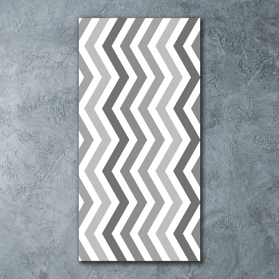 Quadro in vetro acrilico verticale Zigzag grigi