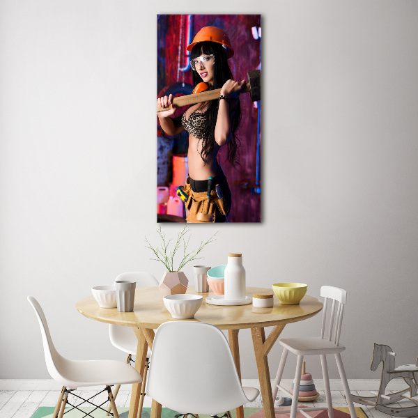 Quadro in vetro acrilico verticale Lavoratrice