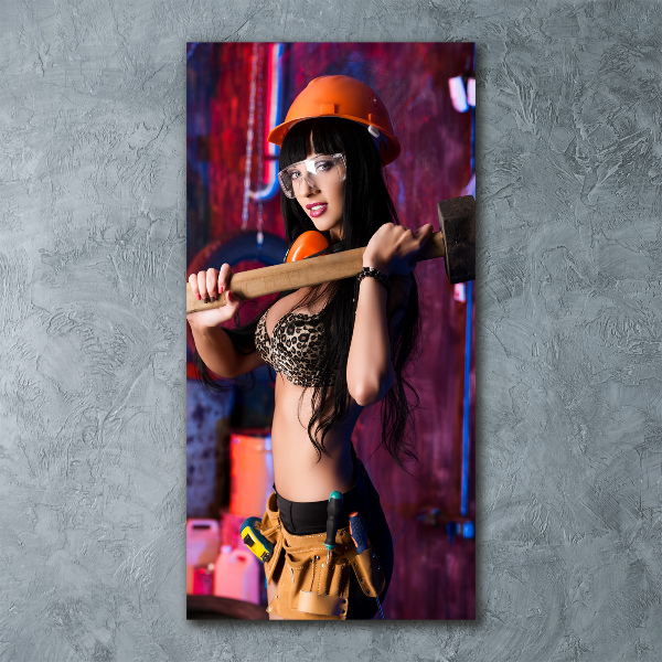 Quadro in vetro acrilico verticale Lavoratrice