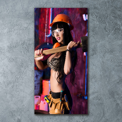 Quadro in vetro acrilico verticale Lavoratrice