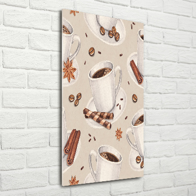 Quadro stampa su vetro acrilico verticale Una tazza di caffè