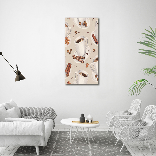 Quadro stampa su vetro acrilico verticale Una tazza di caffè