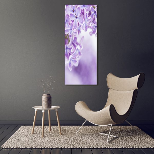 Quadro in vetro acrilico verticale Fiori di lillà