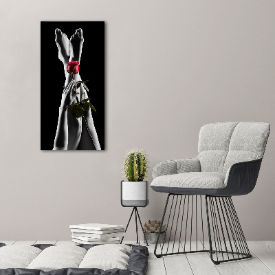 Quadro acrilico verticale Rosa e piedi