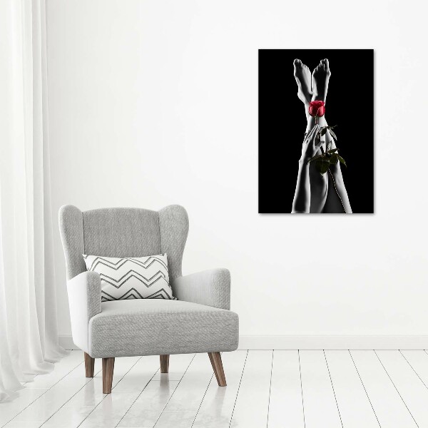 Quadro acrilico verticale Rosa e piedi