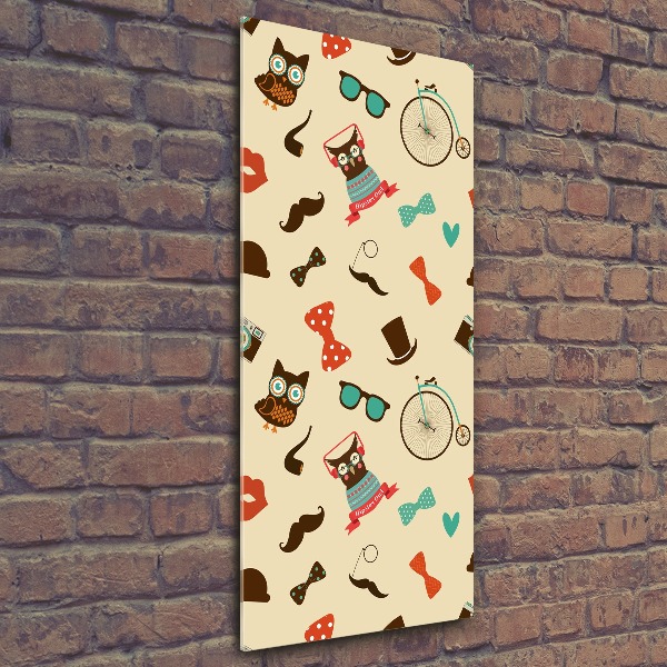 Quadro acrilico verticale Occhiali da ciclista a forma di gufo