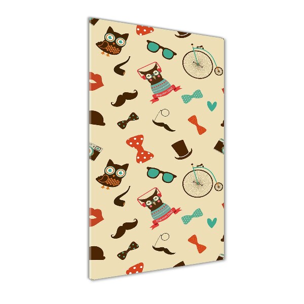 Quadro acrilico verticale Occhiali da ciclista a forma di gufo