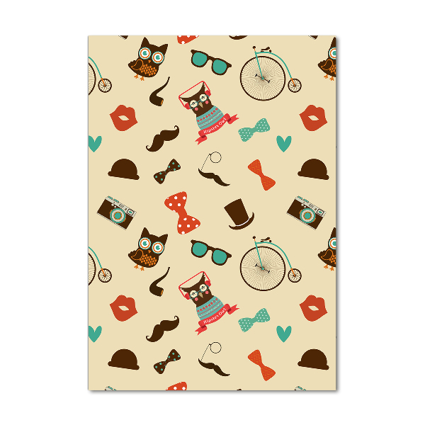 Quadro acrilico verticale Occhiali da ciclista a forma di gufo