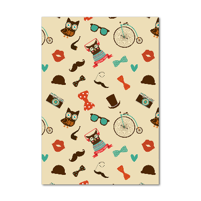 Quadro acrilico verticale Occhiali da ciclista a forma di gufo