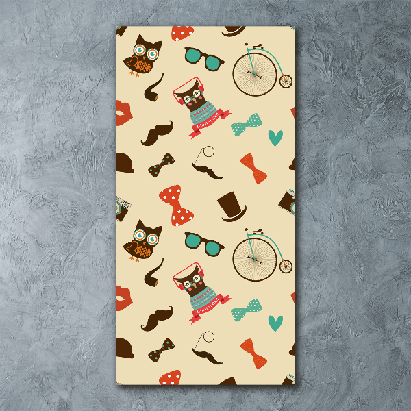 Quadro acrilico verticale Occhiali da ciclista a forma di gufo