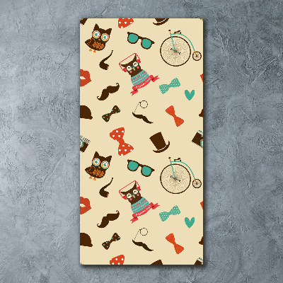 Quadro acrilico verticale Occhiali da ciclista a forma di gufo