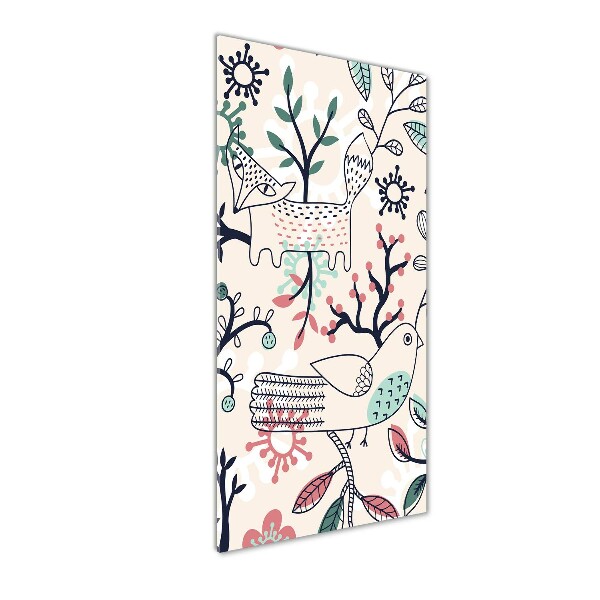 Quadro stampa su vetro acrilico verticale Animali e fiori