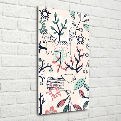 Quadro stampa su vetro acrilico verticale Animali e fiori