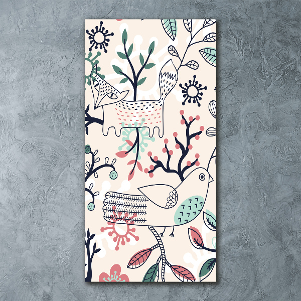 Quadro stampa su vetro acrilico verticale Animali e fiori