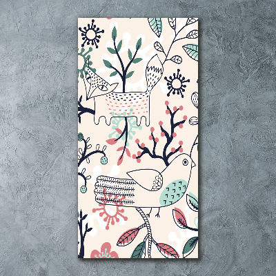 Quadro stampa su vetro acrilico verticale Animali e fiori